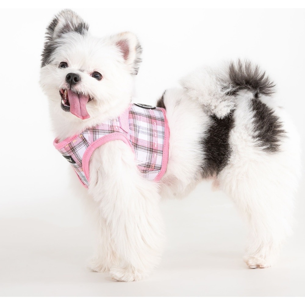 Puppia Pink Plaid Soft Vest Harness B PBAA-HB2314 Medium New